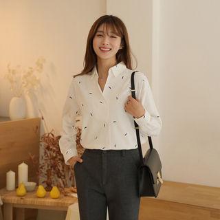 Open-placket Flannel Shirt In 3 Designs