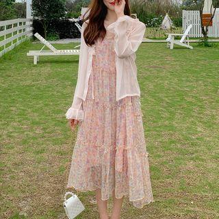 Ruffle Cardigan / Suspender Floral Cake Dress