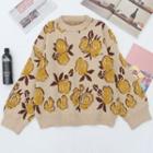 Floral Sweater Floral - Almond - One Size