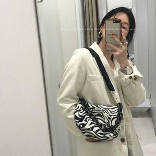 Zebra Print Shoulder Bag Zebra Pattern - Black & White - One Size