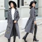 Butterfly Embroidered Plaid Coat