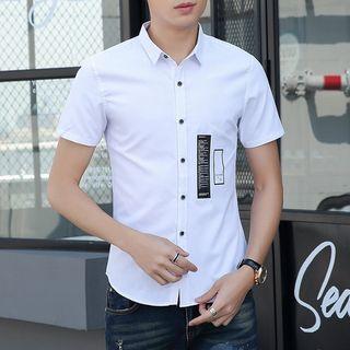 Short-sleeve Label Printed Shirt