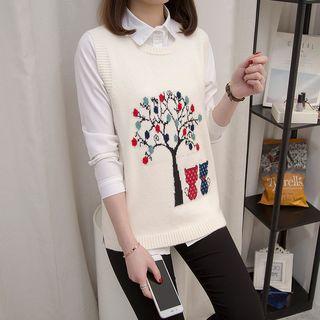 Cat V-neck Knit Vest