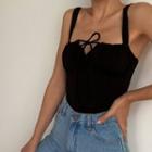 Tie-front Ruched Cropped Camisole Top