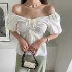 Off-shoulder Drawstring Empire Blouse
