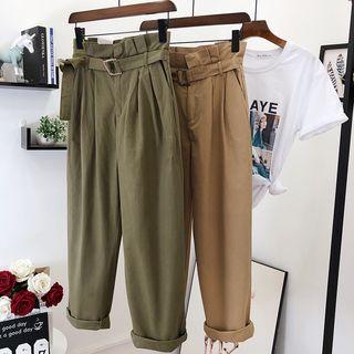 Frill Trim Straight Fit Pants