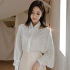 Lantern-sleeve Cut-out Shirt
