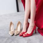 Faux Pearl Pointed High-heel Pumps