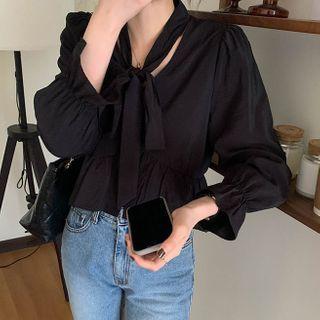 Flare-sleeve Ruffled Top