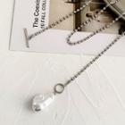 Freshwater Pearl Pendant Necklace 1 Pc - Silver - One Size