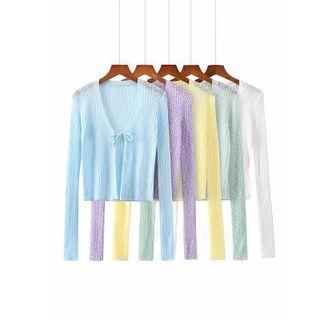 Long Sleeve Tie-front Cover Up