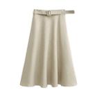 Maxi Plaid A-line Skirt