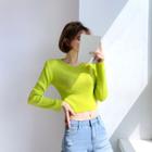 Slim-fit Cropped Rib-knit Top