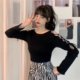 Cutout Tie-strap Knit Top