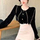 Velvet Blouse / Asymmetric A-line Skirt
