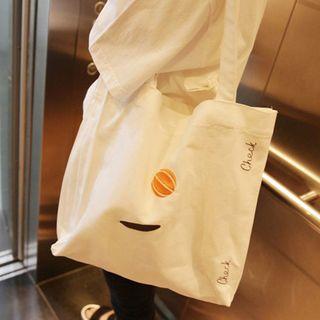 Embroidered Canvas Tote Bag As Shown In Figure - One Size