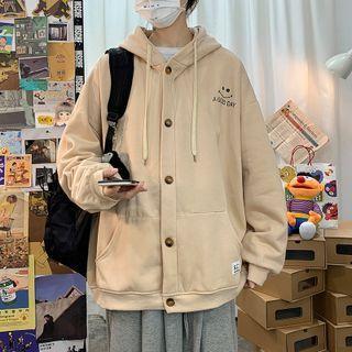 Smiley Face Print Hooded Jacket