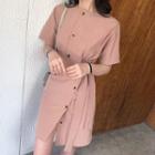 Short-sleeve Asymmetric Dress