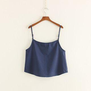 Set: Short-sleeve Print Shirt + Camisole