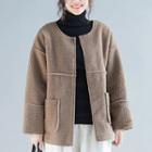 Furry Jacket Khaki - One Size