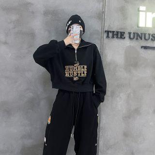 Lettering Sweatshirt Lettering - Black - One Size