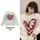 Heart Jacquard Sweater M36 - White - One Size