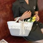Two-tone Lace Bow Tote Bag