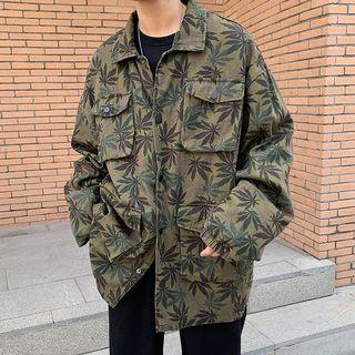Leaf-pattern Cargo Jacket
