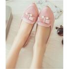 Bow Hidden Wedge Pointy Loafers