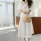 Allover Eyelet-lace Long Dress White - One Size