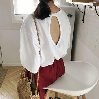 Open-back Loose-fit Short-sleeve T-shirt