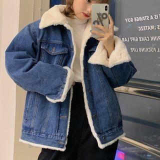 Oversize Denim Cotton Jacket Blue - One Size