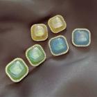 Square Faux Gemstone Alloy Earring