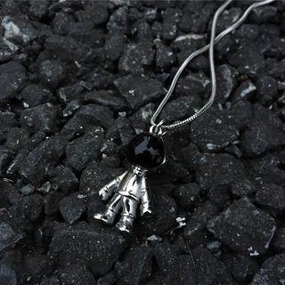 Robot Necklace Black & Silver - One Size