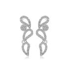 Simple And Fashion Cutout Water Drop Earrings With Austrian Element Crystal Silver - One Size
