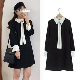 Contrast Trim Mini Dress