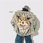 Couple Matching Faux Fur Owl Print Jacket