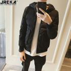 Contrasted Hooded Padded Jacket