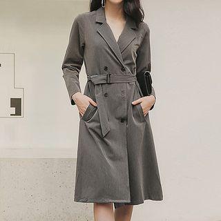 Long-sleeve Double-breasted Coat Dress