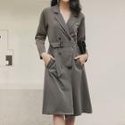 Long-sleeve Double-breasted Coat Dress