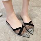 Dotted Lace Flat Mules