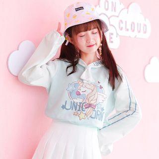 Unicorn Long-sleeve T-shirt Light Cyan - S