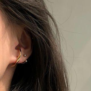 Alloy Open Hoop Earring 1 Pair - As Shown In Figure - One Size
