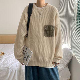 Pocket Two Tone Sweater
