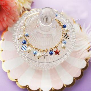 Rhinestone / Faux Pearl Bracelet