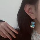 Bear Resin Dangle Earring 1 Pair - Iridescent Bear - Silver - One Size