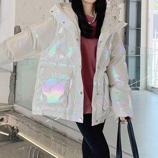 Hooded Hologram Padded Jacket