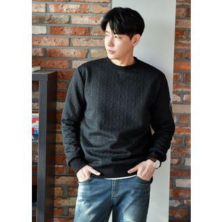Zip-detail Textured Pullover