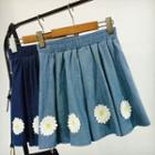 Floral A-line Denim Skirt