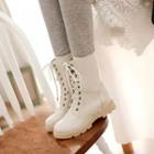 Lace Up Mid Cuff Boots